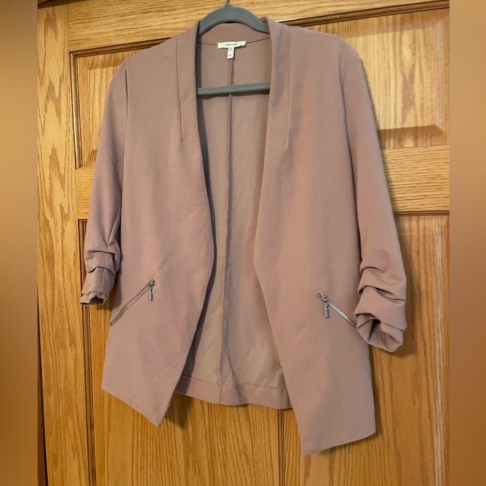 Maurices Light Pink Blazer Relaxed Fit 3/4 Sleeves